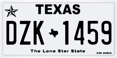 TX license plate DZK1459