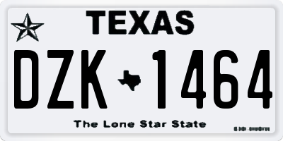 TX license plate DZK1464