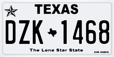 TX license plate DZK1468