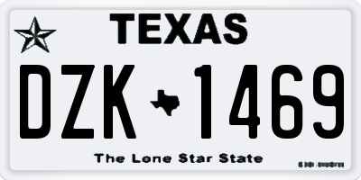 TX license plate DZK1469