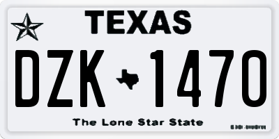 TX license plate DZK1470