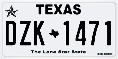 TX license plate DZK1471