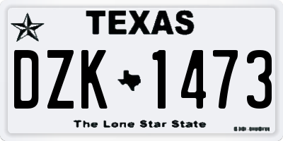 TX license plate DZK1473
