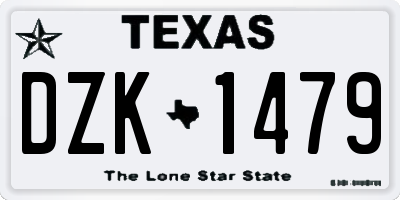 TX license plate DZK1479