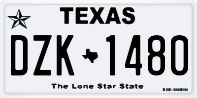 TX license plate DZK1480
