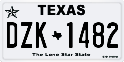 TX license plate DZK1482