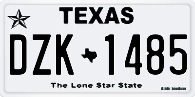 TX license plate DZK1485