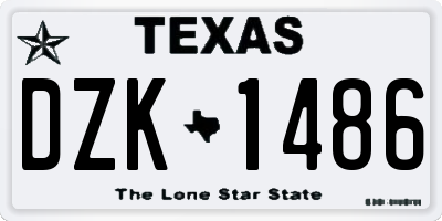 TX license plate DZK1486