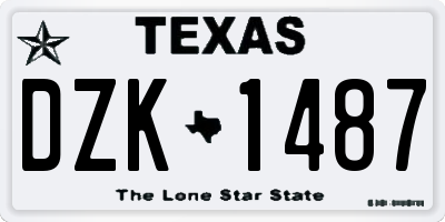 TX license plate DZK1487