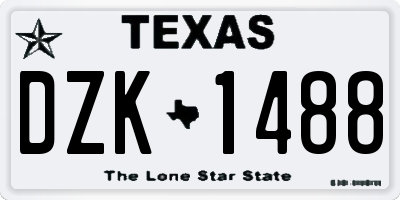 TX license plate DZK1488