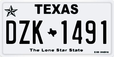 TX license plate DZK1491