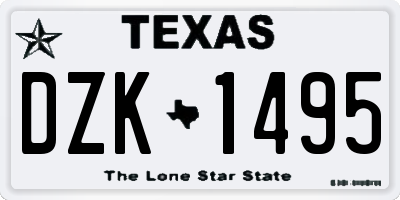 TX license plate DZK1495