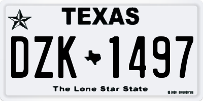 TX license plate DZK1497