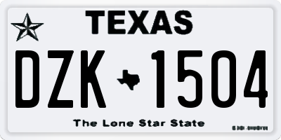 TX license plate DZK1504