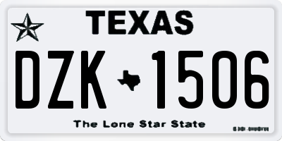 TX license plate DZK1506