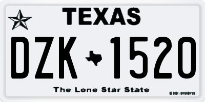 TX license plate DZK1520