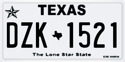 TX license plate DZK1521