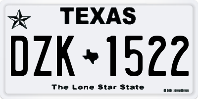 TX license plate DZK1522