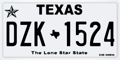 TX license plate DZK1524