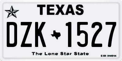 TX license plate DZK1527