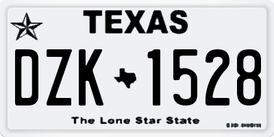 TX license plate DZK1528