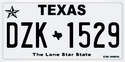 TX license plate DZK1529
