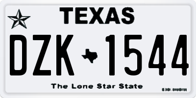 TX license plate DZK1544