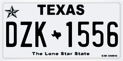 TX license plate DZK1556