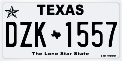 TX license plate DZK1557