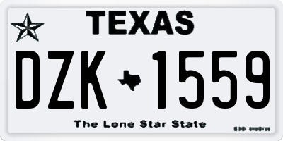 TX license plate DZK1559