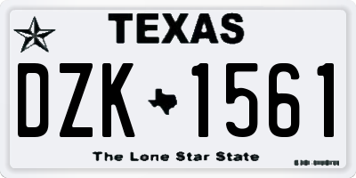 TX license plate DZK1561