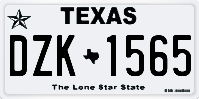 TX license plate DZK1565