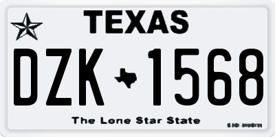 TX license plate DZK1568