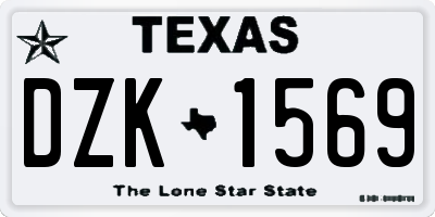TX license plate DZK1569