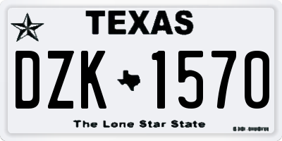 TX license plate DZK1570