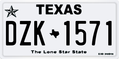 TX license plate DZK1571