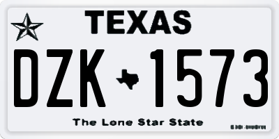 TX license plate DZK1573
