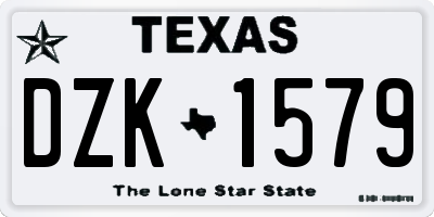 TX license plate DZK1579