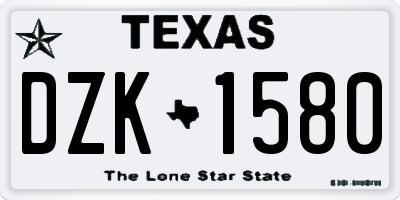 TX license plate DZK1580