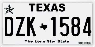 TX license plate DZK1584
