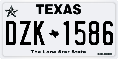 TX license plate DZK1586