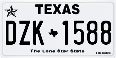 TX license plate DZK1588