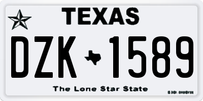 TX license plate DZK1589