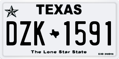 TX license plate DZK1591