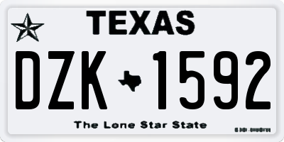 TX license plate DZK1592