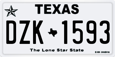 TX license plate DZK1593