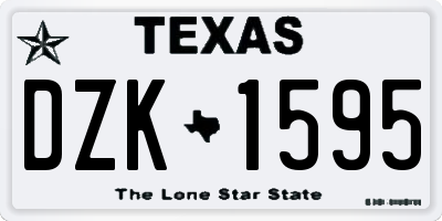 TX license plate DZK1595
