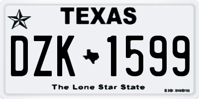 TX license plate DZK1599