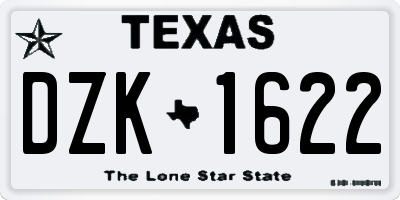 TX license plate DZK1622