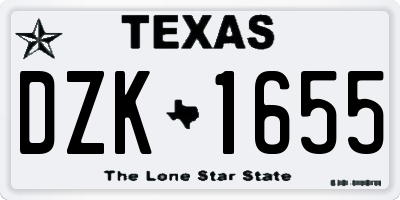 TX license plate DZK1655